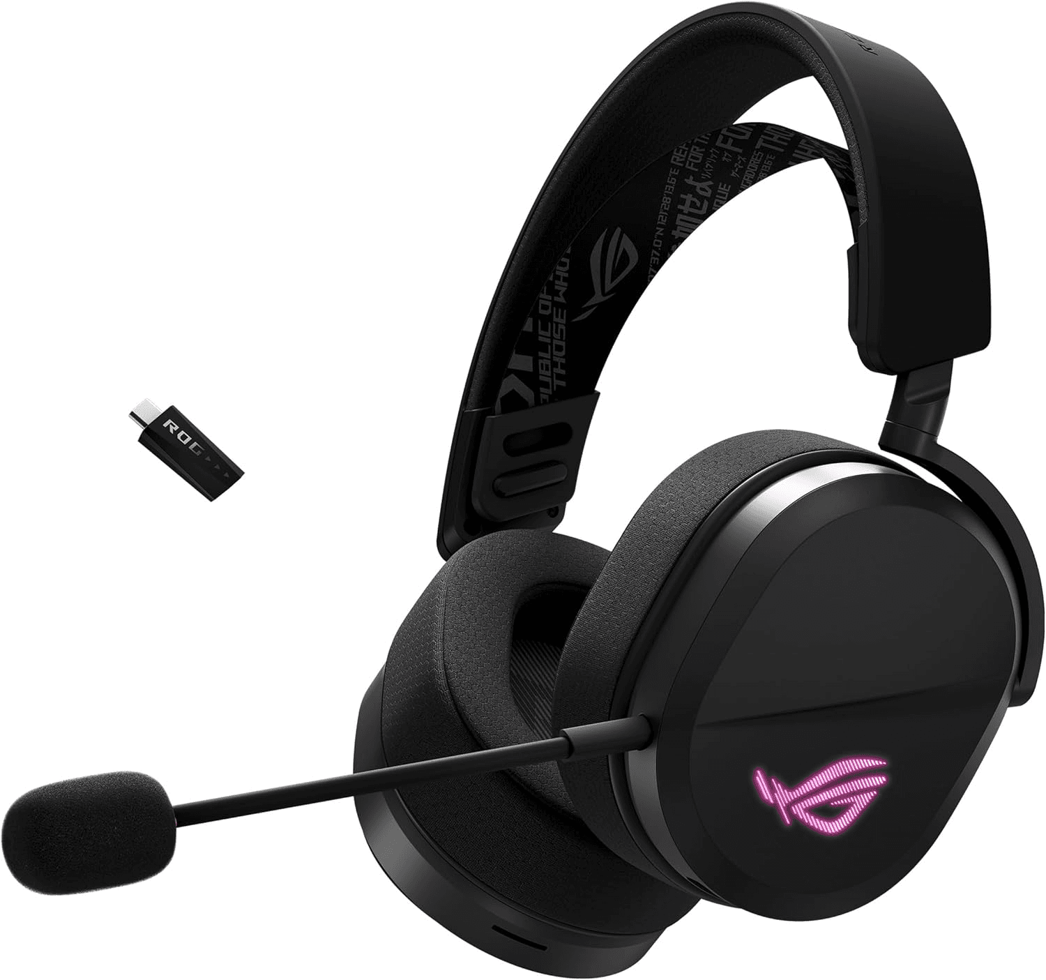 ASUS ROG Pelta Wireless Gaming Headset with Detachable Mic – Tri-Mode (BT, 2.4GHz, USB-C) 50mm Titanium-Plated Drivers, 70Hr Battery, Ergonomic, Lightweight, for PC, PS5, PS4, Switch, Mobile - Black