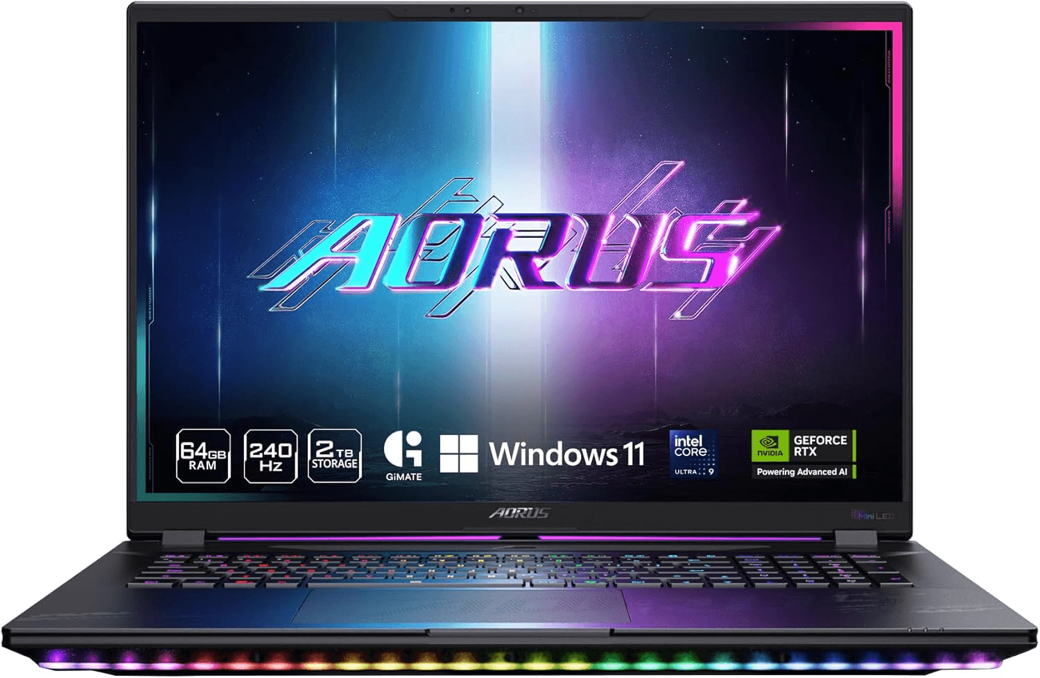 GIGABYTE AORUS Master 18 Gaming Laptop - 240Hz 2560x1600 Mini-LED - NVIDIA GeForce RTX 5090 - Intel Core Ultra 9 275HX - 2TB SSD with 64GB DDR5 RAM - Windows 11 Home AD (AORUS Master 18 BZHC6USD45SH)