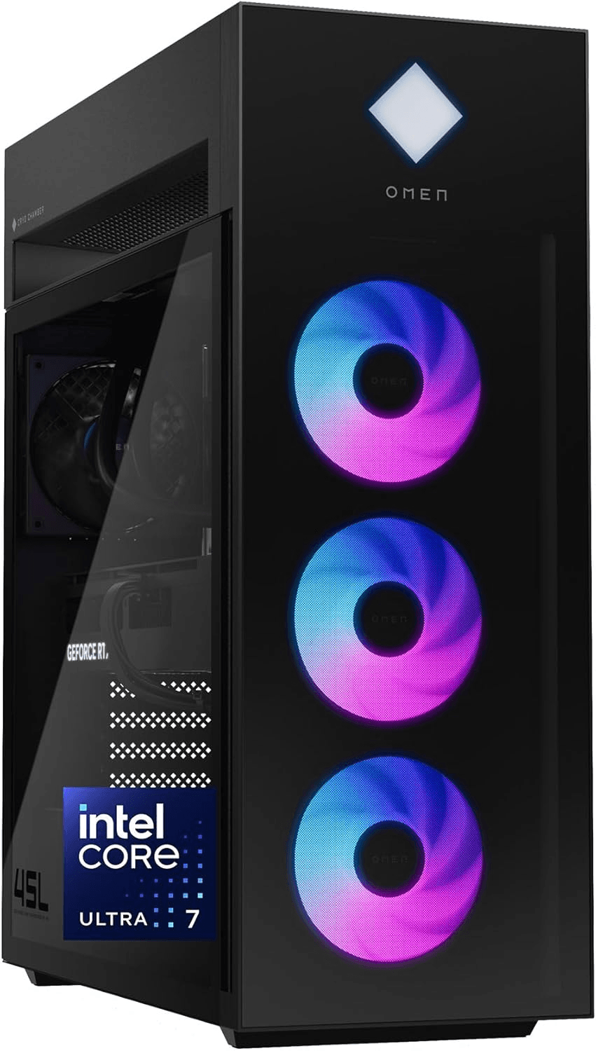 HP OMEN 45L Gaming Desktop, Intel Core Ultra 7 265K, 32 GB RAM, 2TB SSD, NVIDIA GeForce RTX 5080, Windows 11 Pro, Microsoft Copilot, Tempered Glass, GT22-3080