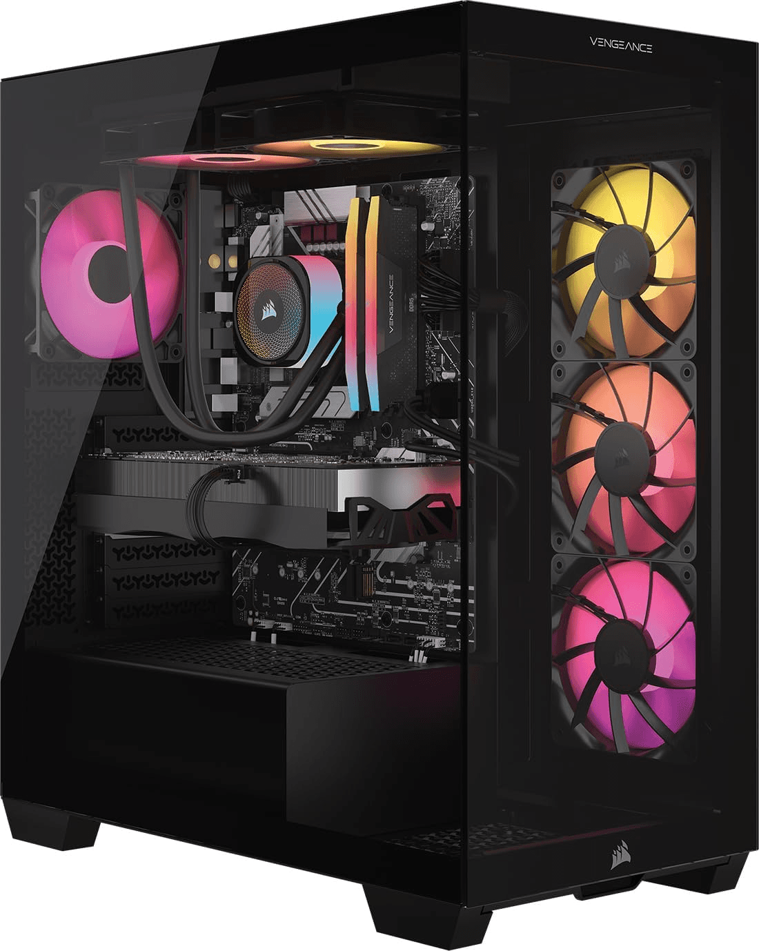 Corsair Vengeance a7500 Gaming PC – Liquid Cooled AMD Ryzen 7 7800X3D CPU – NVIDIA GeForce RTX 5070 GPU – 32GB Vengeance RGB DDR5 Memory – 1TB M.2 SSD – Black
