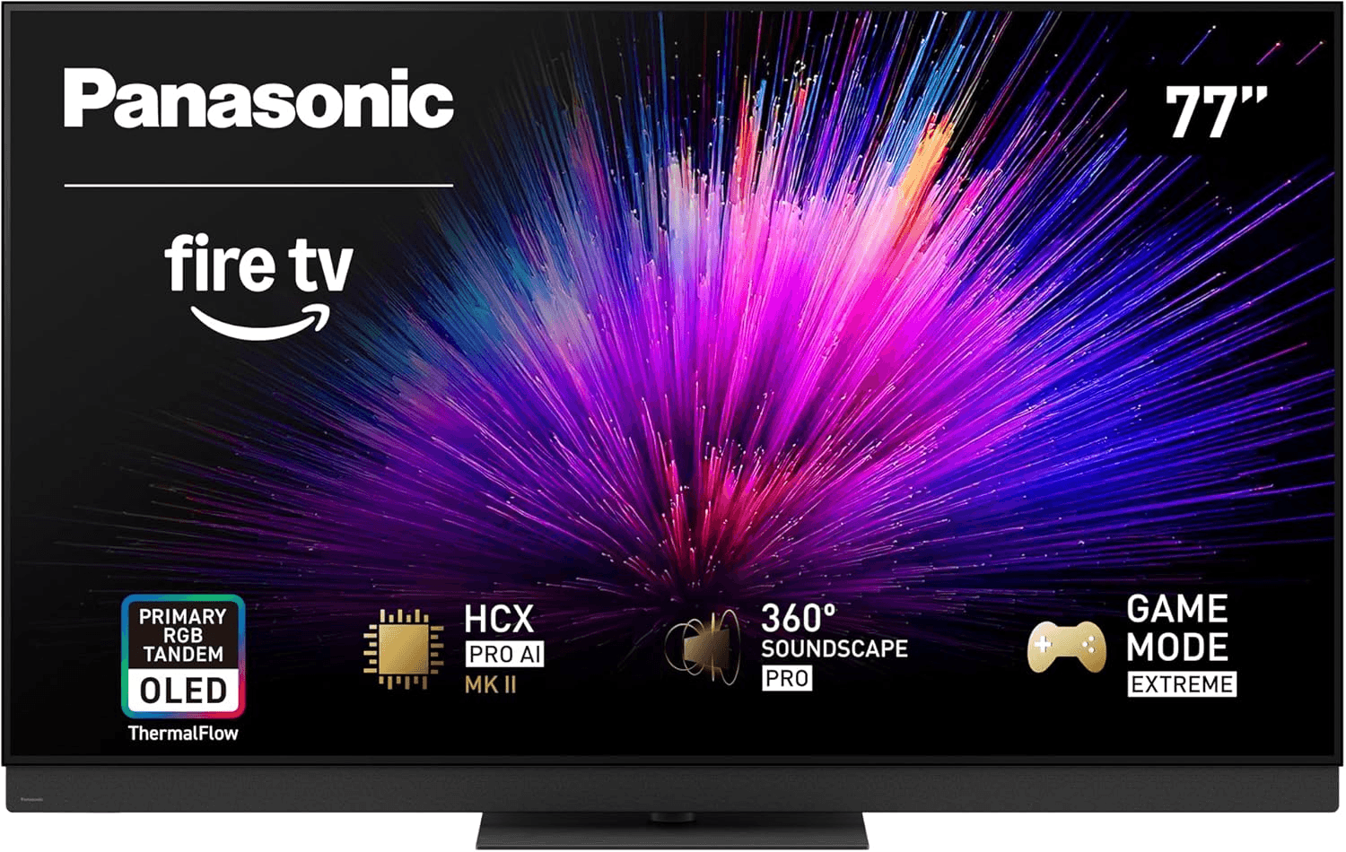 Panasonic Z95 Series 77-inch OLED 4K Ultra HD Smart Fire TV, HDR10+ Adaptive, Dolby Vision IQ, 360 Soundscape Pro, 144Hz Refresh Rate and Hands-Free Alexa - 77Z95BP