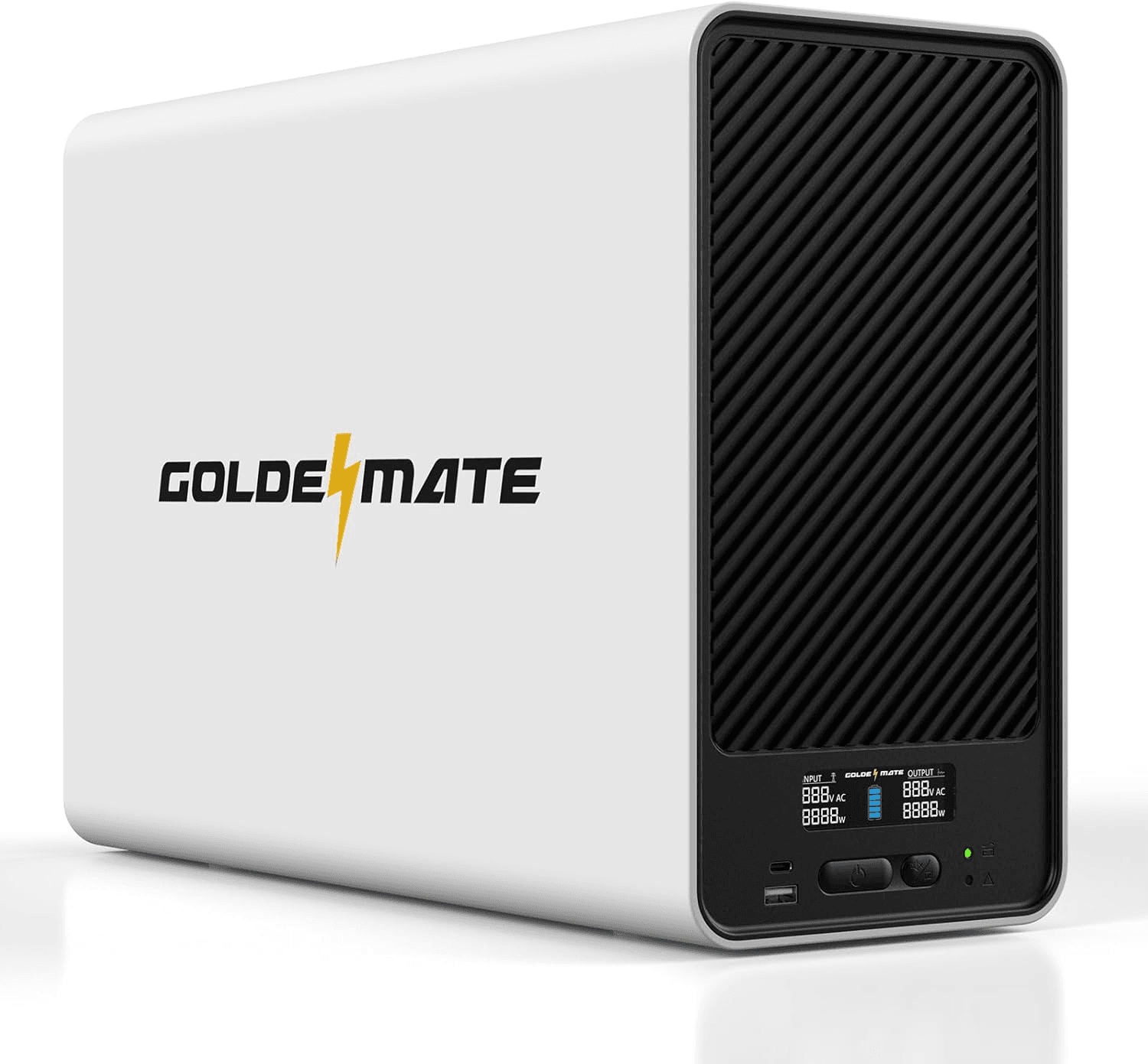 GOLDENMATE 1500VA/1200W Lithium UPS Battery Backup and Surge Protector, Backup Battery Power Supply with LiFePO4 Batteries(296Wh), AVR, Line Interactive Sinewave UPS System, 8 Outlets, LCD Display