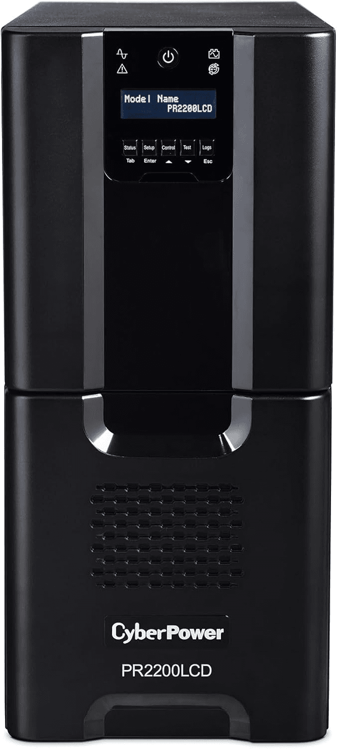 CyberPower PR2200LCD Smart App Sinewave UPS System, 2200VA/1980W, 10 Outlets, AVR, Tower