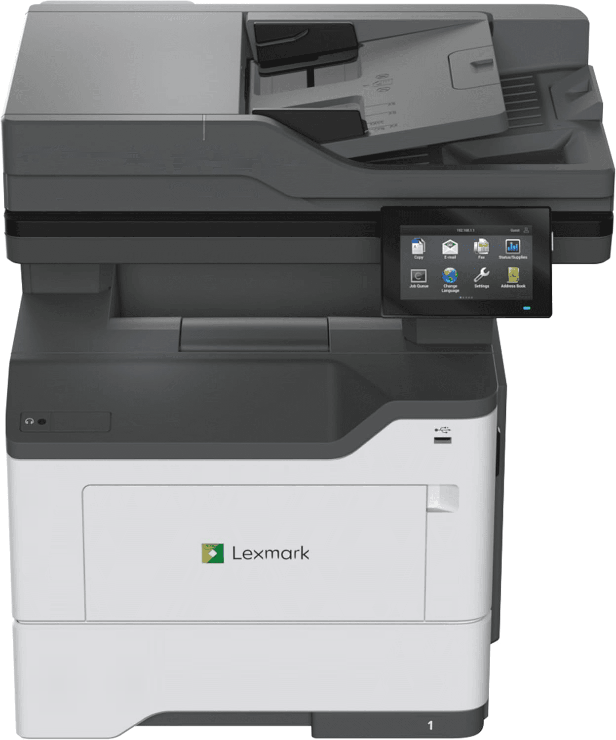 Lexmark MX532adwe Monochrome Laser All-in-One Printer, Integrated Duplex, Energy Star, 4.3-inch Color Touch Screen, Print Speed: Up to 46 ppm, Rec. Monthly Page Volume: 2,000-15,000 Pages(38S0820)