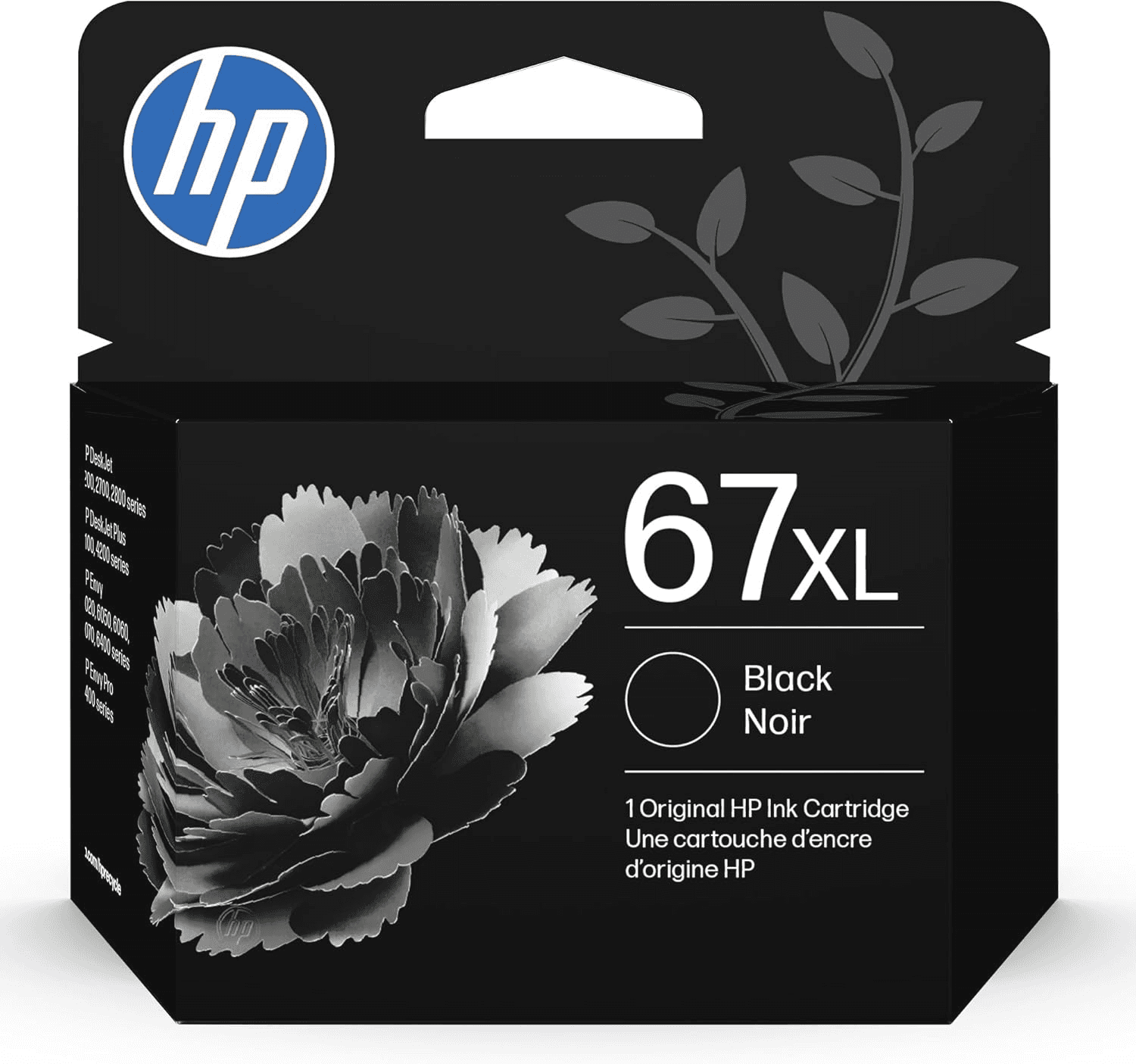HP 67XL Black High-Yield Ink Cartridge | Works with DeskJet 1255, 2700, 4100, Envy 6000, 6400 Series | Eligible for Instant Ink | 3YM57AN | Packaging May Vary