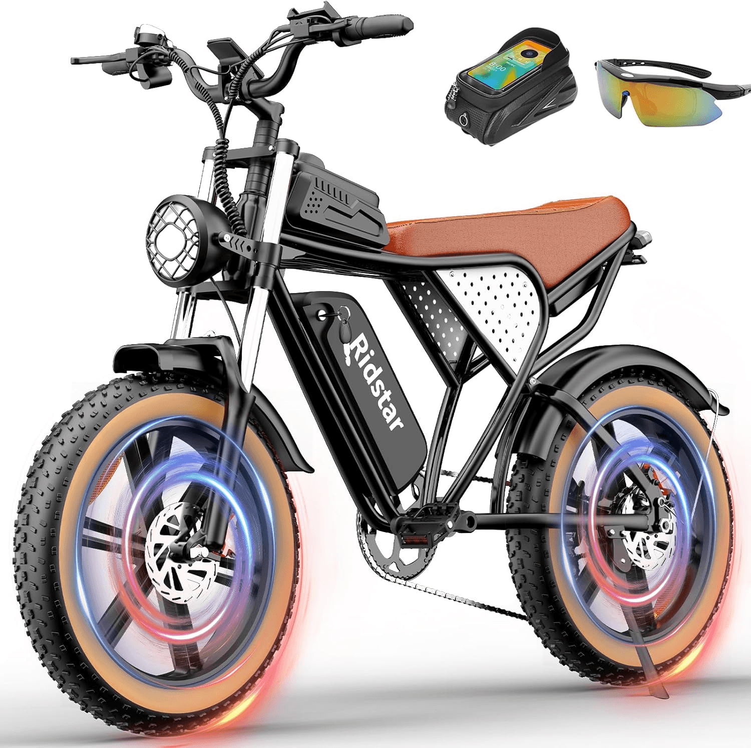 Electric Bike for Adults Q20, 2000/1500W, 37/30MPH,52V 40AH,48V/20AH E-Bike,30-180 Miles Electric Motorcycle, 20" Fat Tire Dirt Bike, UL2849 All Terrain for Mountains, Snow, Sand, Road